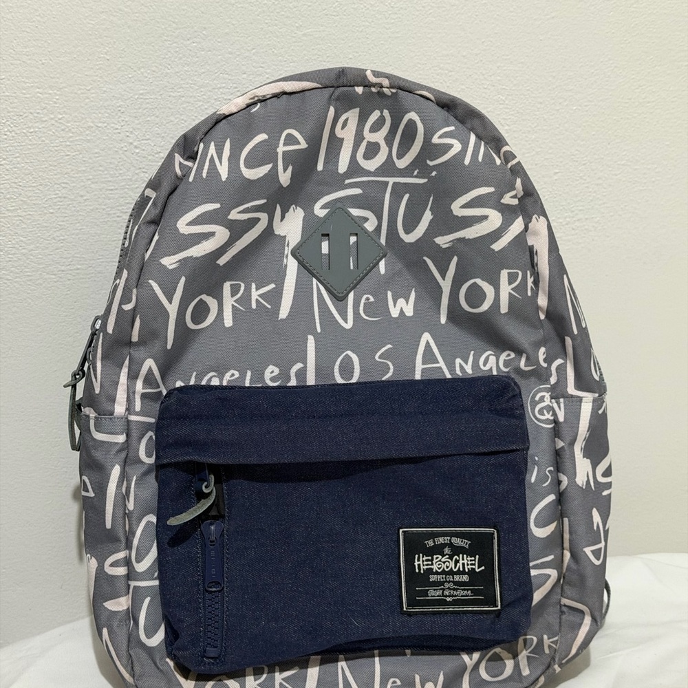 Herschel Supply x STUSSY Company Gray and Blue Men's Backpack